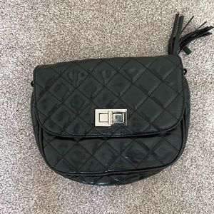 Black Faux Leather Crossbody